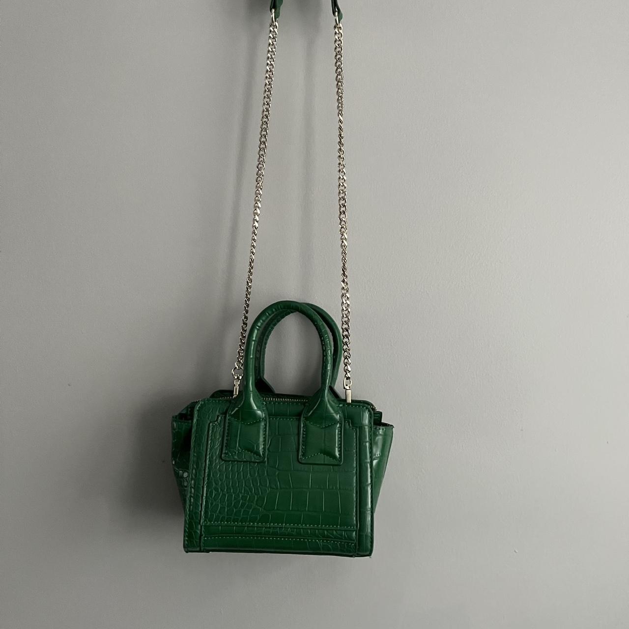 Zara Womens shoulder bag green sparkle Embellished Bag evening bag glitter  | Embellished bags, Silver shoulder bags, Leather shoulder bag