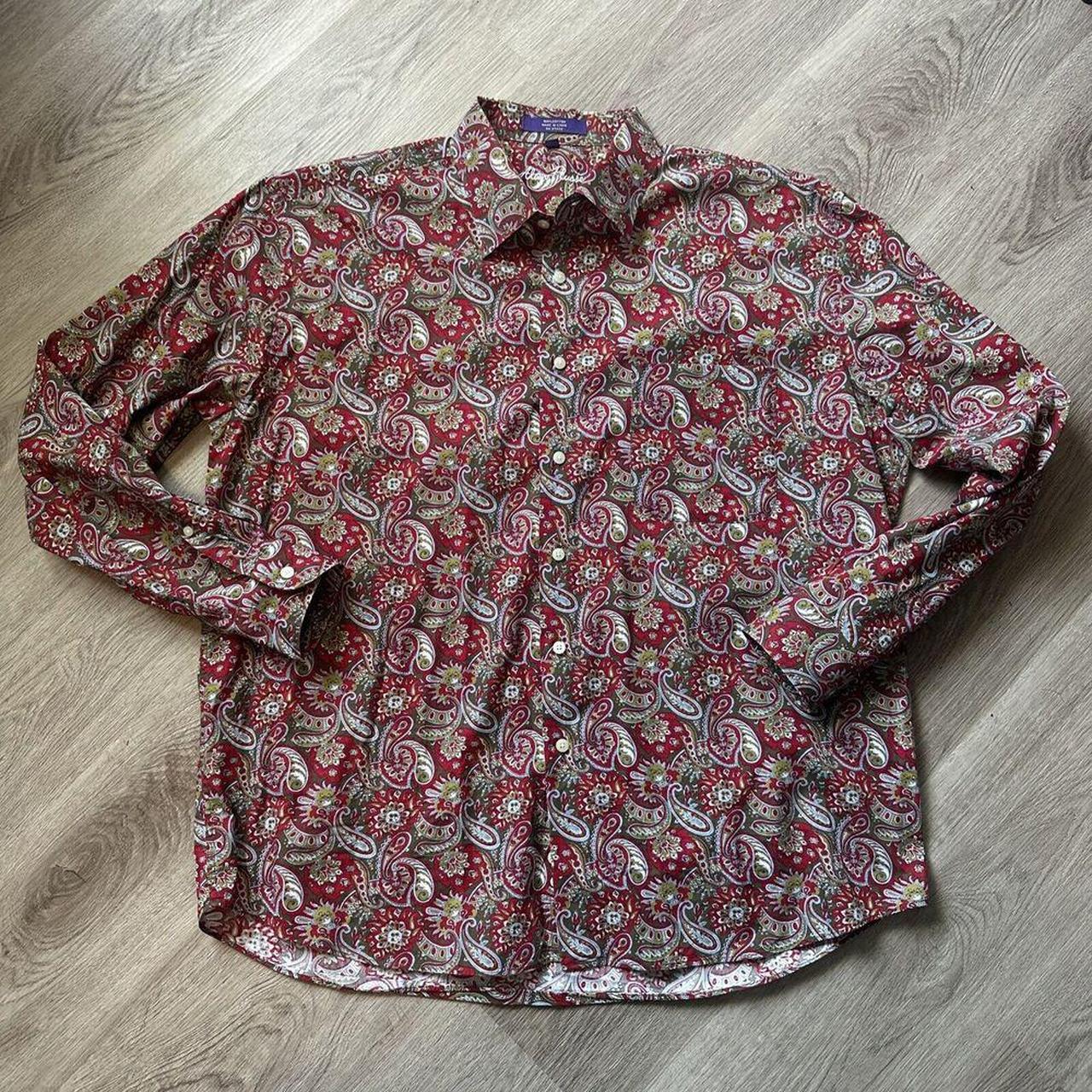 Alan Flusser Floral Paisley Long Sleeve Shirt Button... - Depop