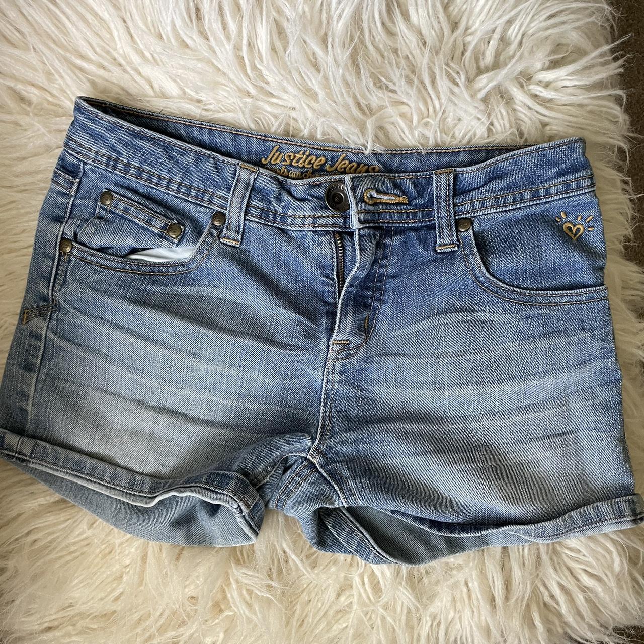 justice denim shorts