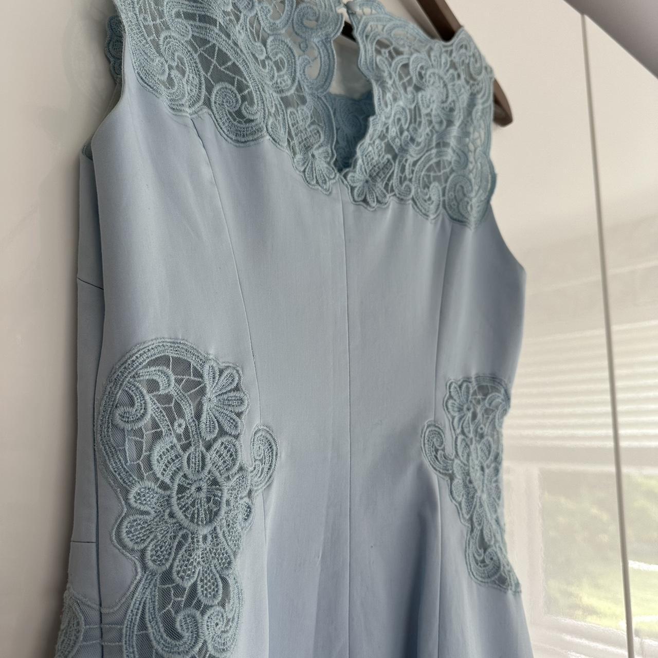 Stunning Pale Blue Dress From Karen Millen UK SIZE... - Depop