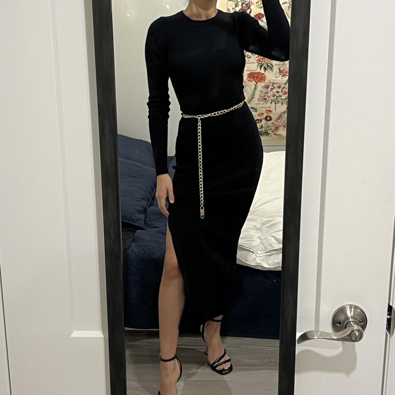 Michael Kors Black Sweater Dress. Black midi