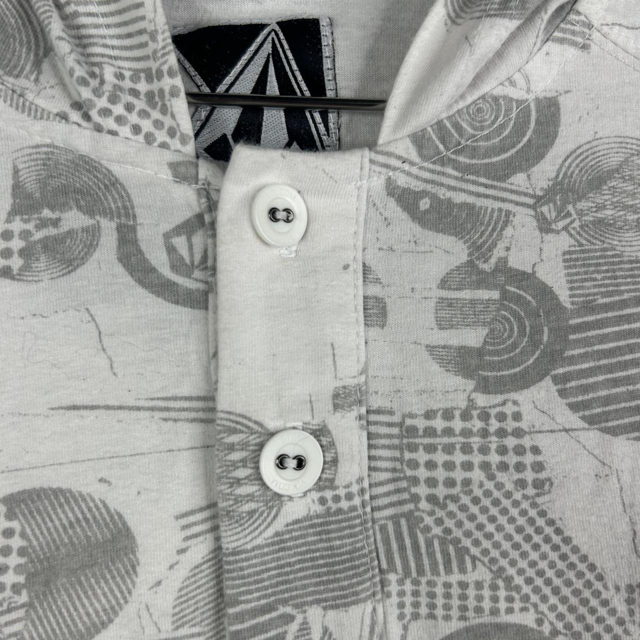 Volcom lightweight 1/4 button down hoodie shirt... - Depop