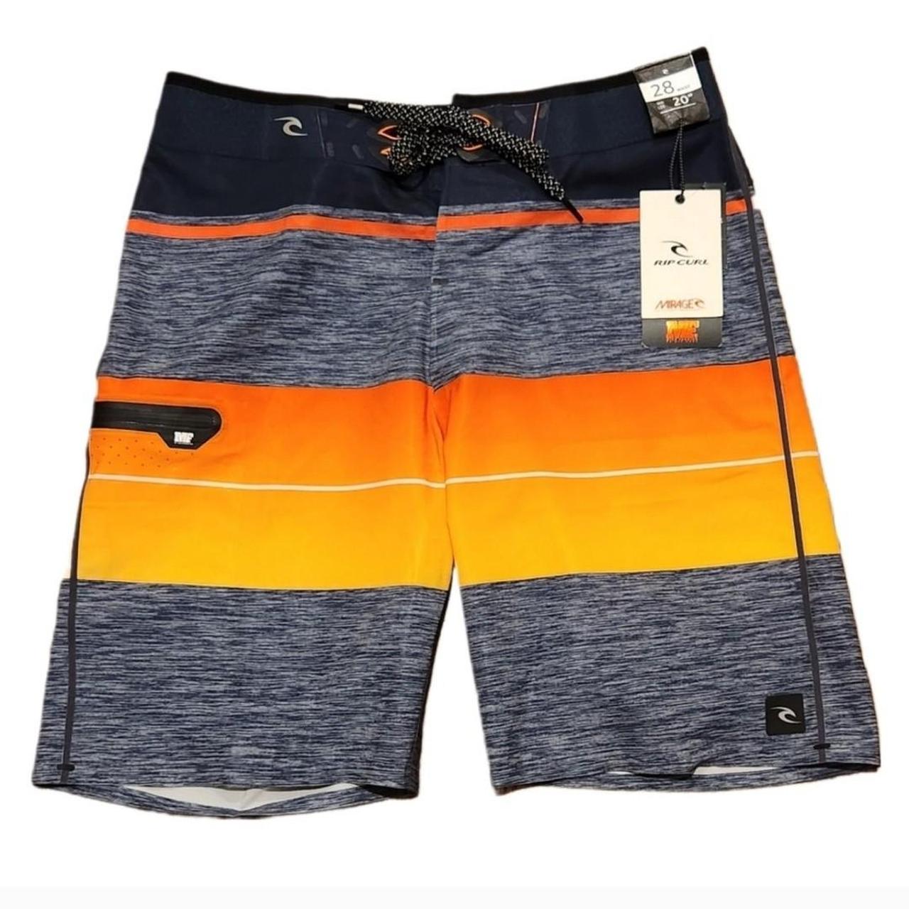 Rip Curl Men's Grey and Orange Swimbriefsshorts Depop