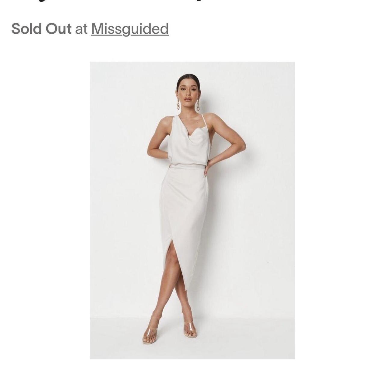 Missguided white satin store dress