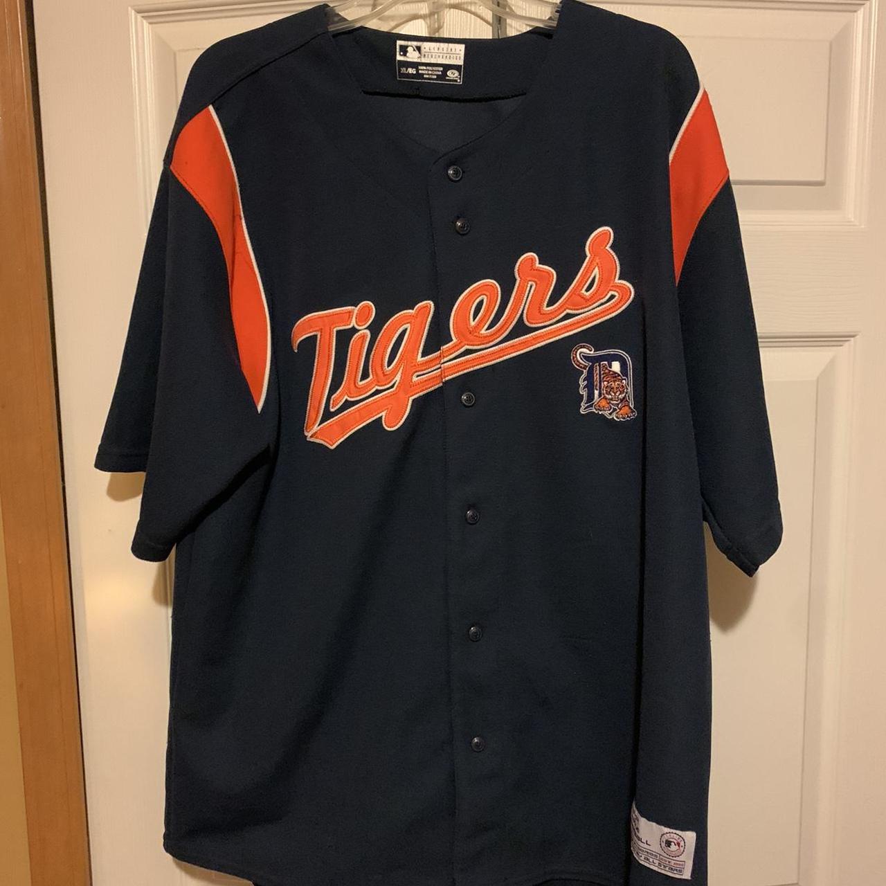 Vintage Detroit Tigers MLB Baseball Jersey Navy Blue XL