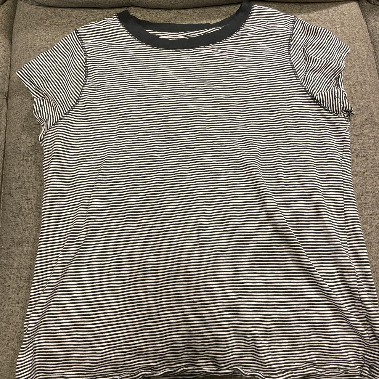 black and white large striped y2k shirt. this shirt... - Depop