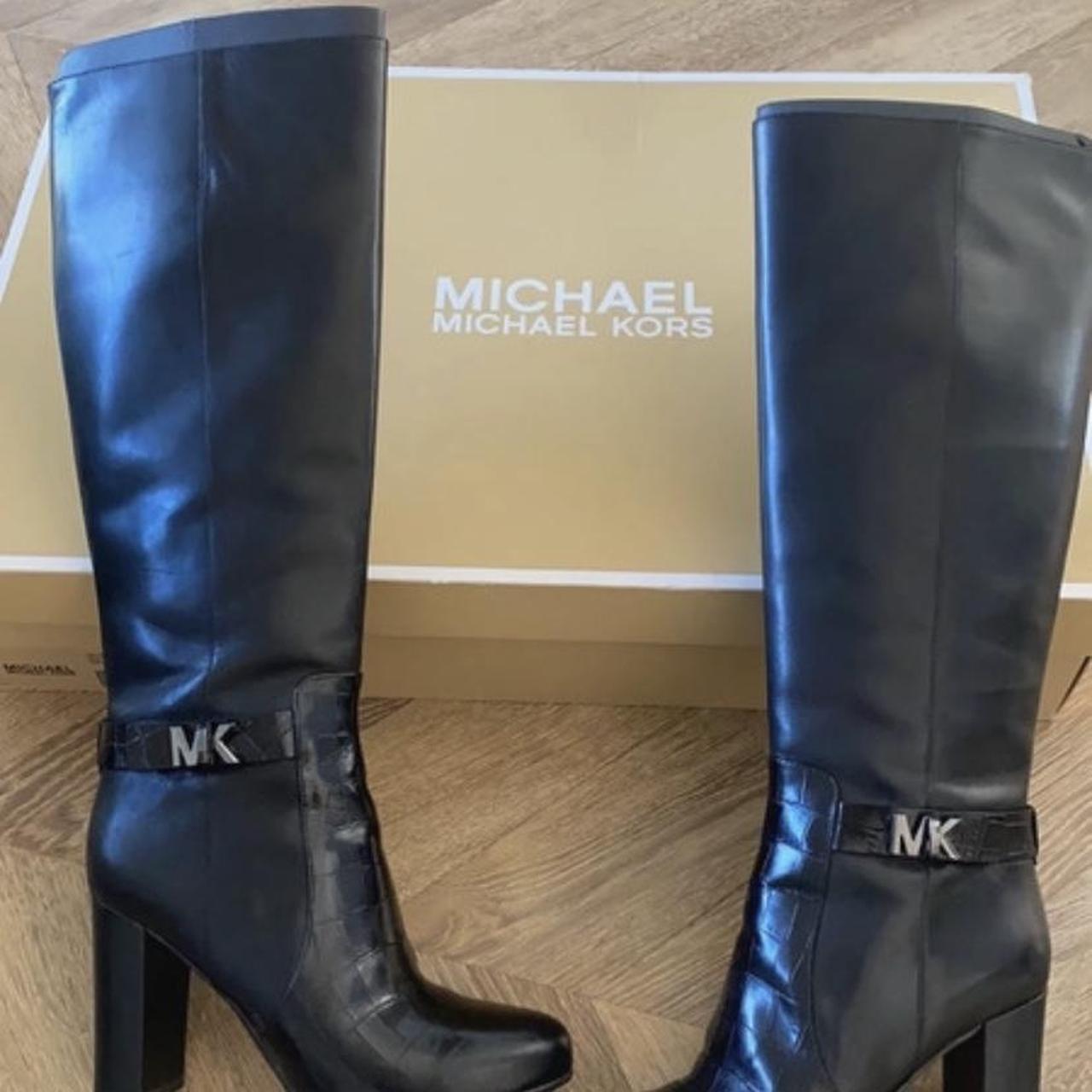 Michael Kors real leather black knee high. Depop