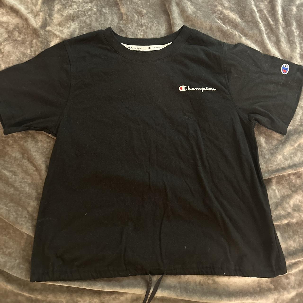 Black champion shirt size small(worn once) - Depop