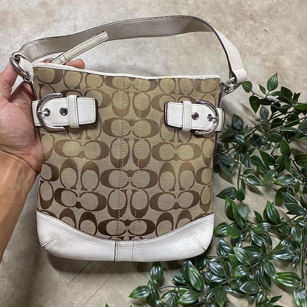 Elevate Your Style with Coach White and Brown Purse