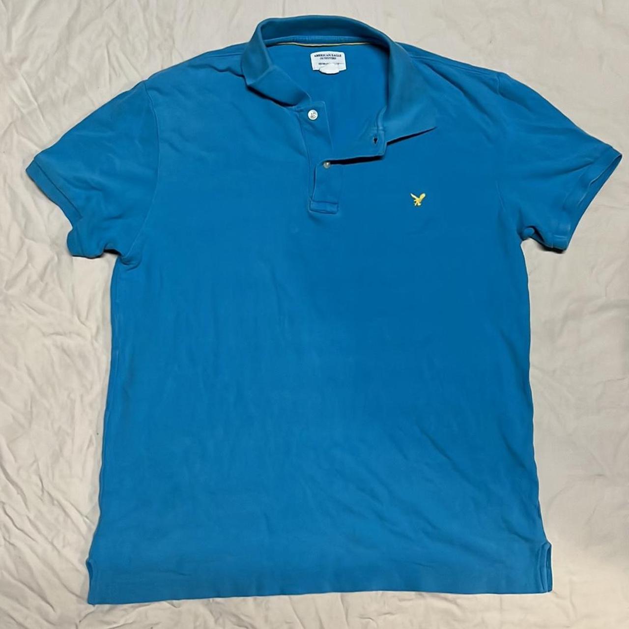 American Eagle Men's Blue Polo-shirts 