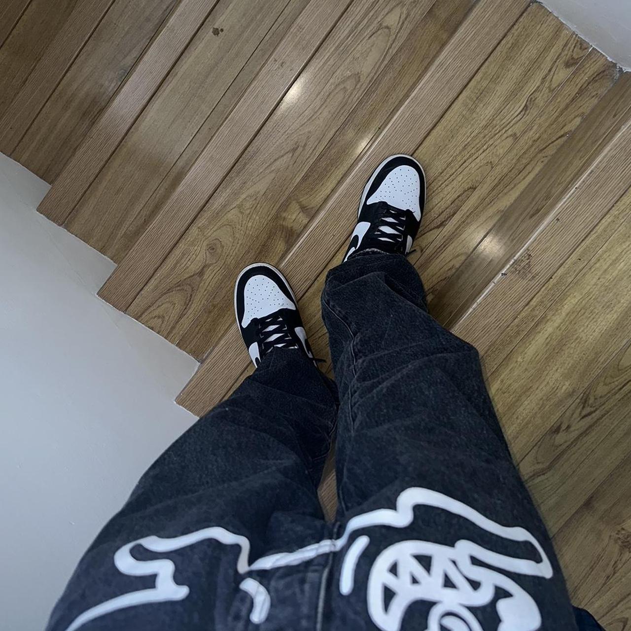 Ice Cream Men's Black and Grey Jeans Depop