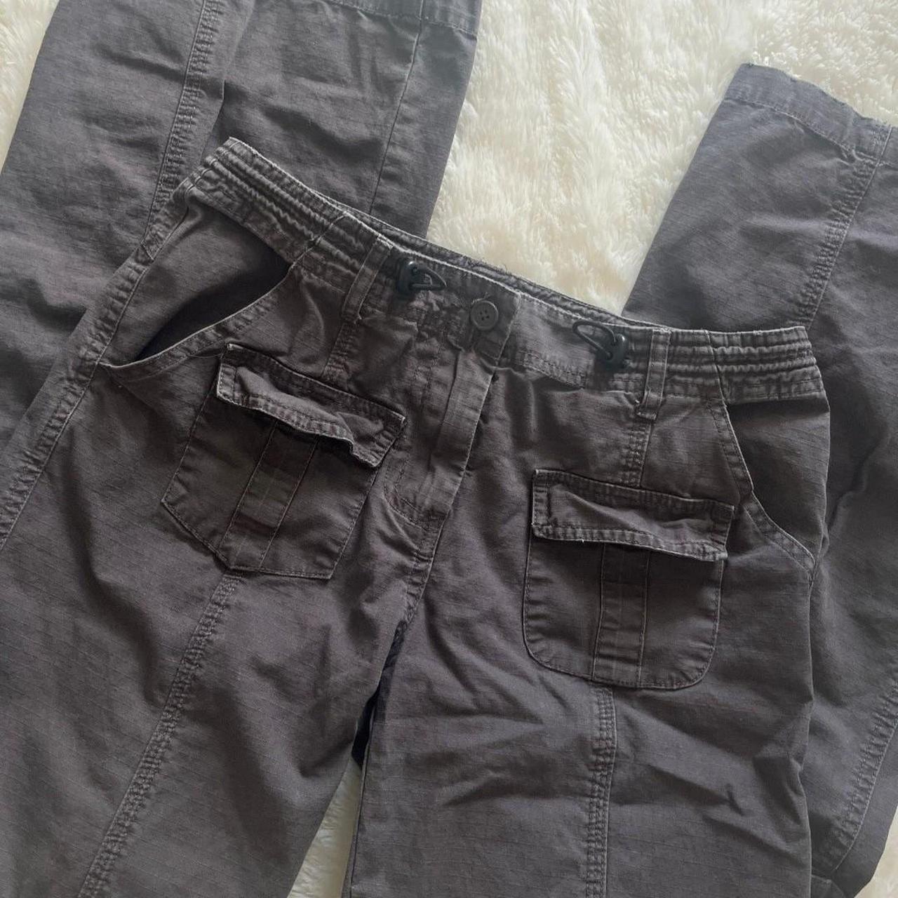 brandy melville ♡ kim cargo pants grey y2k brand... Depop