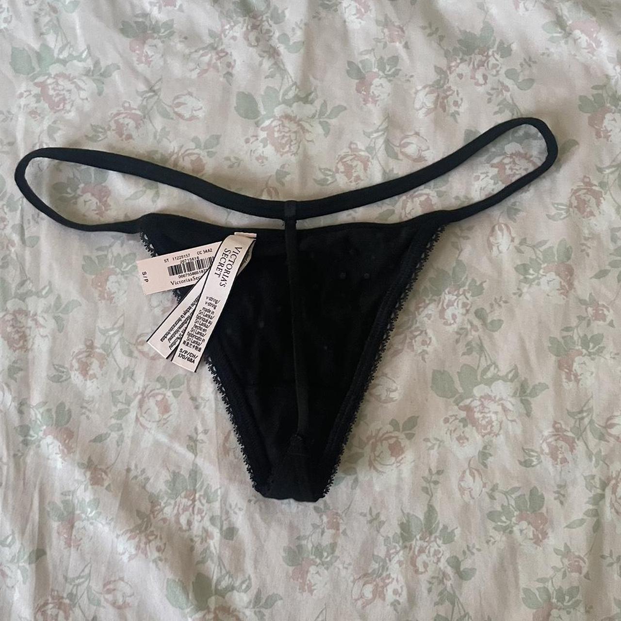 Victoria’s Secret black/gem G String thong panties....