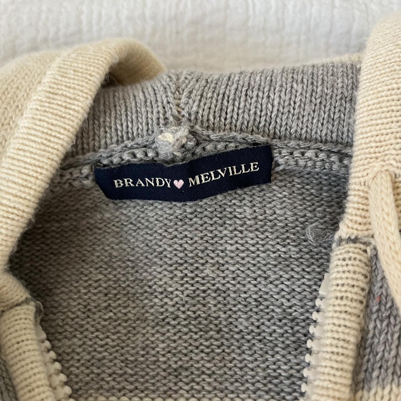 super cute brandy melville striped wool zipup... Depop