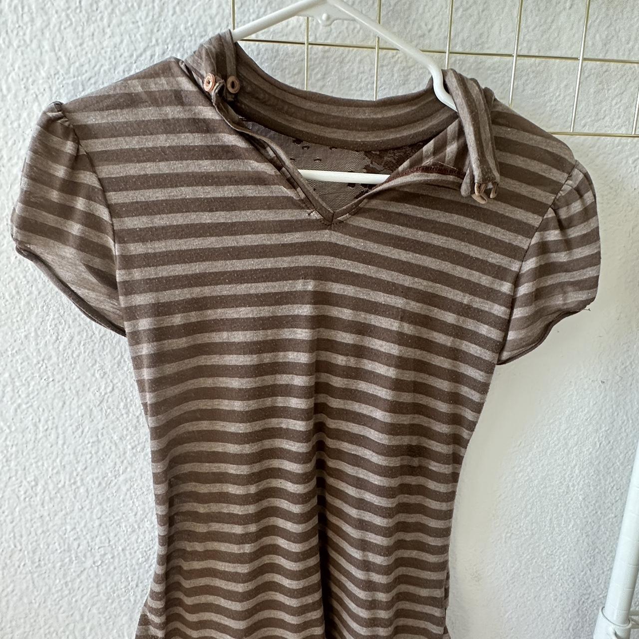 y2k brown puff sleeve top fits like a size... Depop