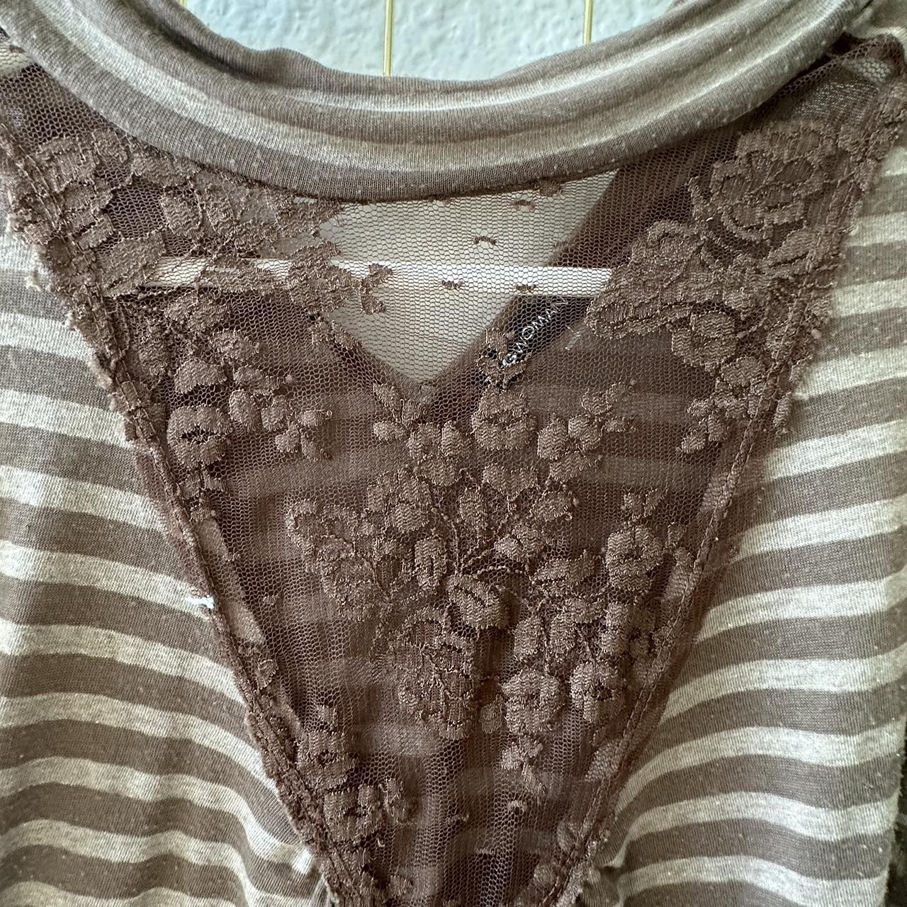 y2k brown puff sleeve top fits like a size... Depop