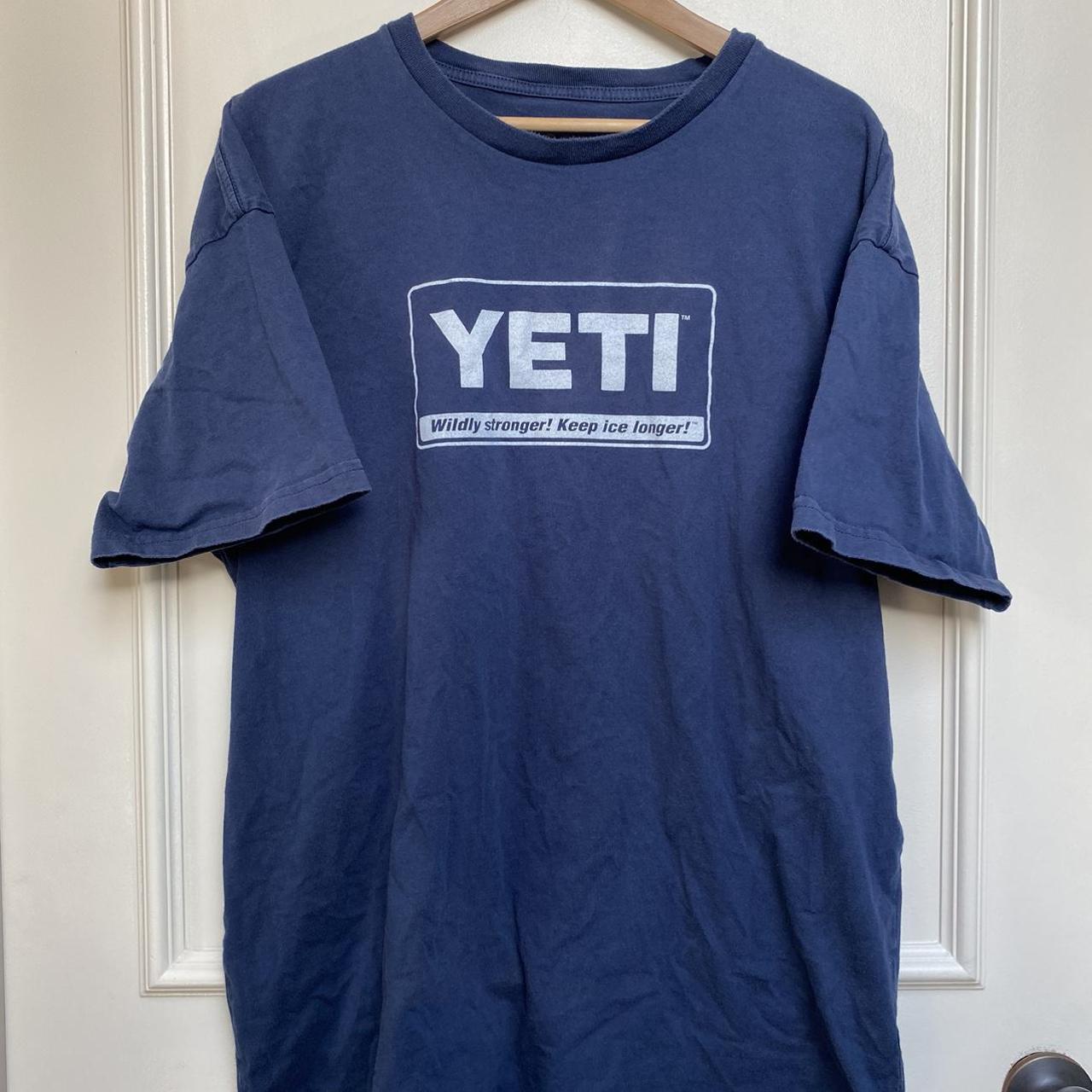 This Mens Yeti Cooler Burgundy T Shirt is in good - Depop