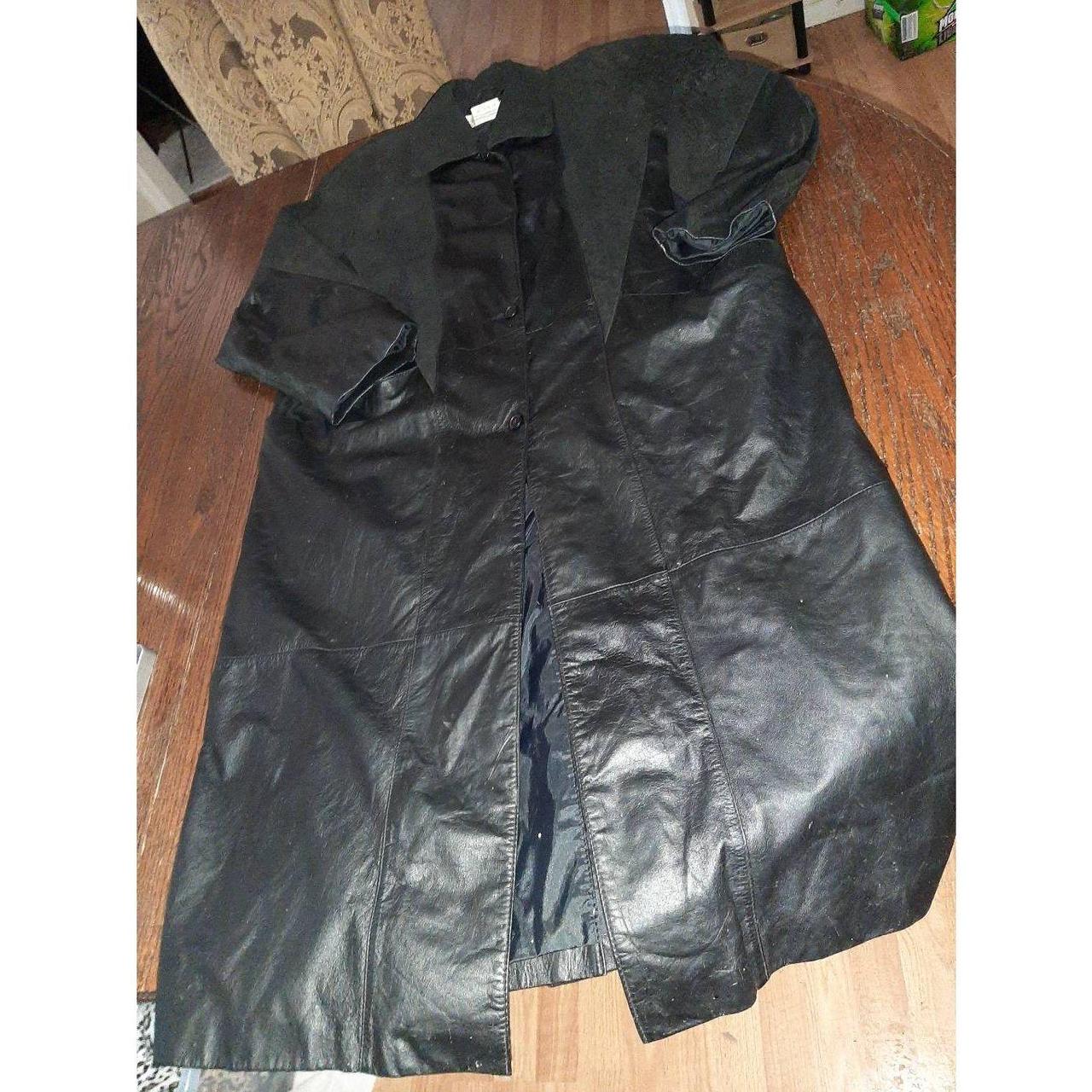 Charles klein leather trench hot sale coat