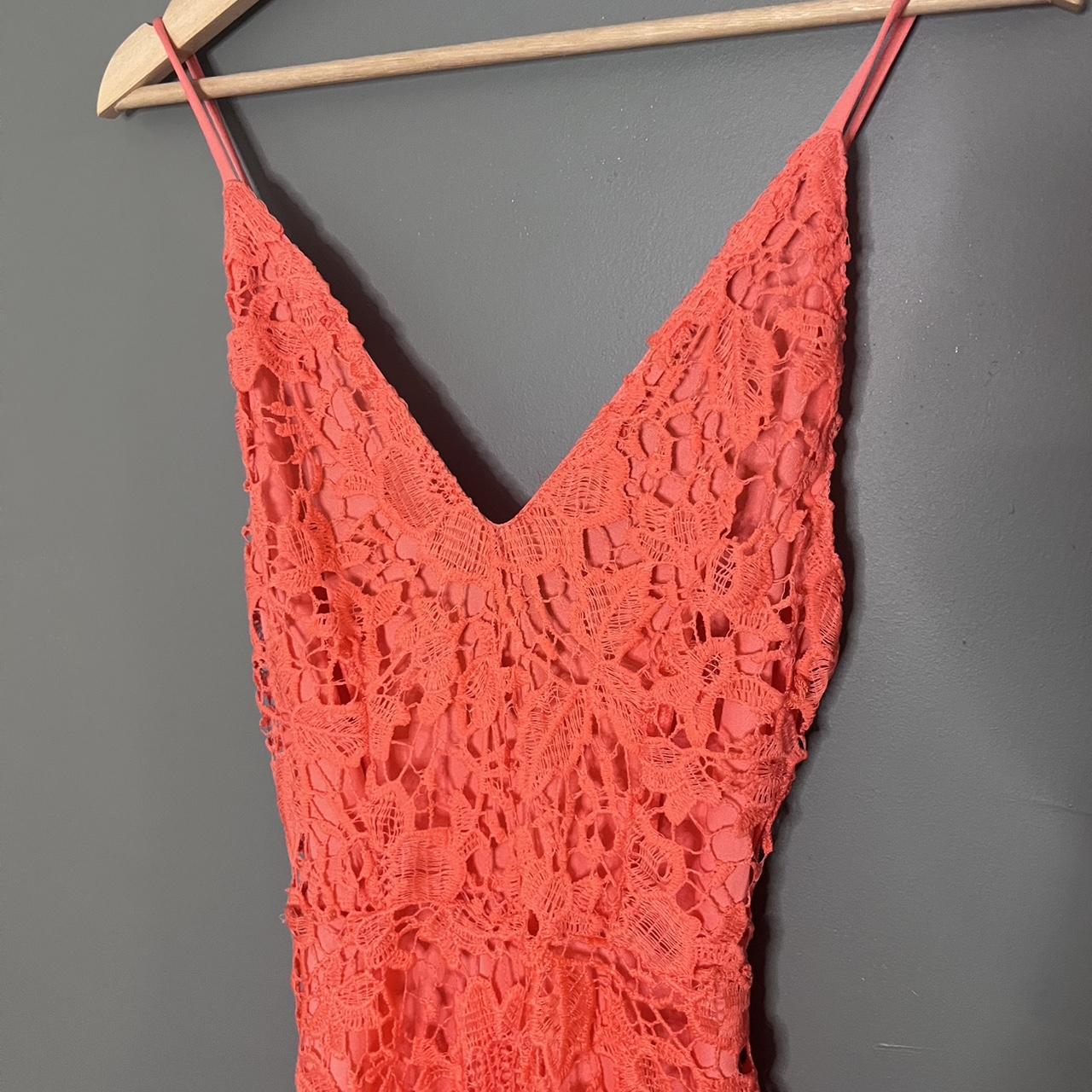 Coral lace hot sale maxi dress