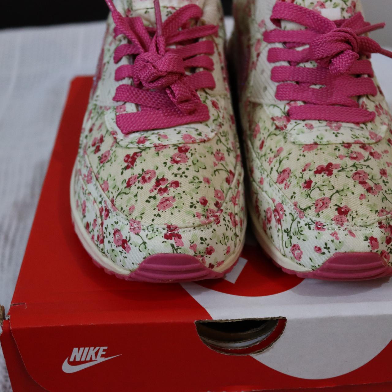 Women's Nike Air Max 90 Floral Print Peach Flower Depop