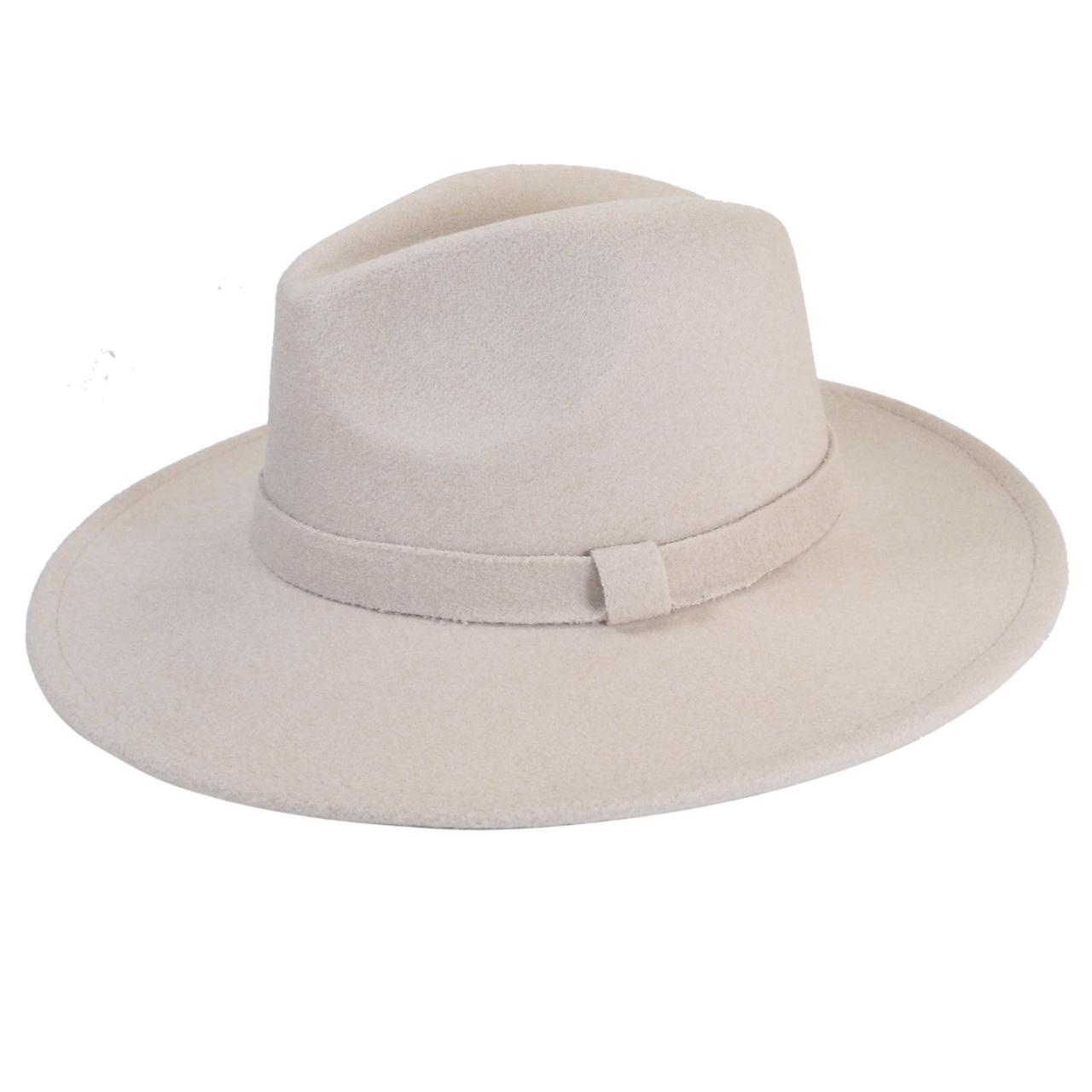 Ivory Fedora Panama Upturn Wide Brim Cotton Blend... Depop