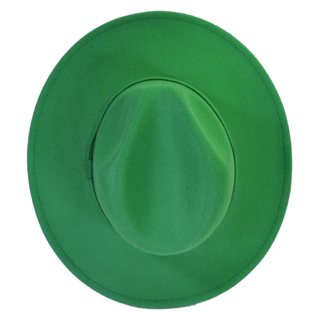 Lime Green Fedora Panama Upturn Wide Brim Cotton... Depop