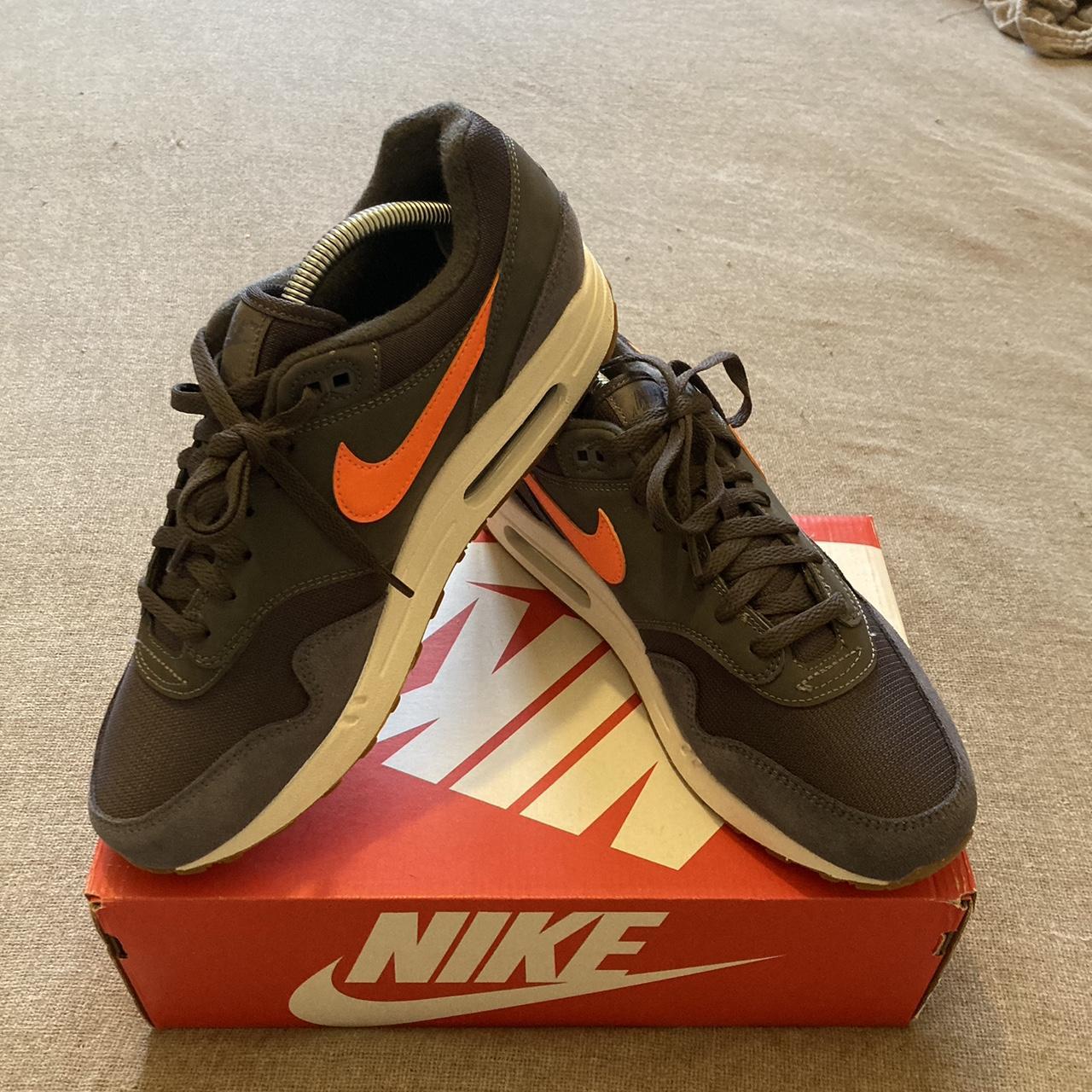 Nike Air Max 1 Thunder Grey / Total Orange size 9... - Depop