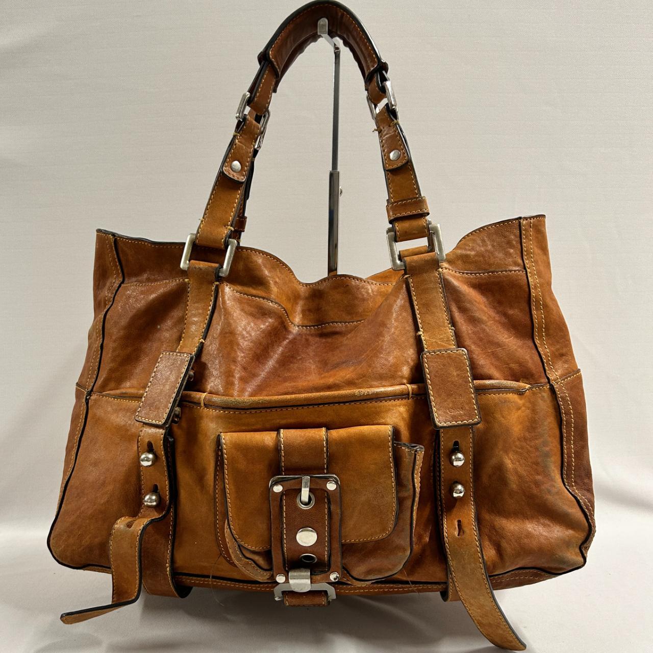 Vintage Leather Chloé Handbag Magnetic Button... - Depop