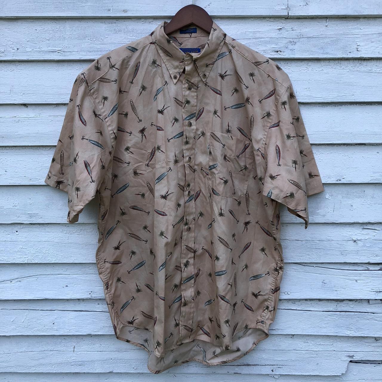 Pendleton Fishing Print Button Up Shirt Size Men's - Depop