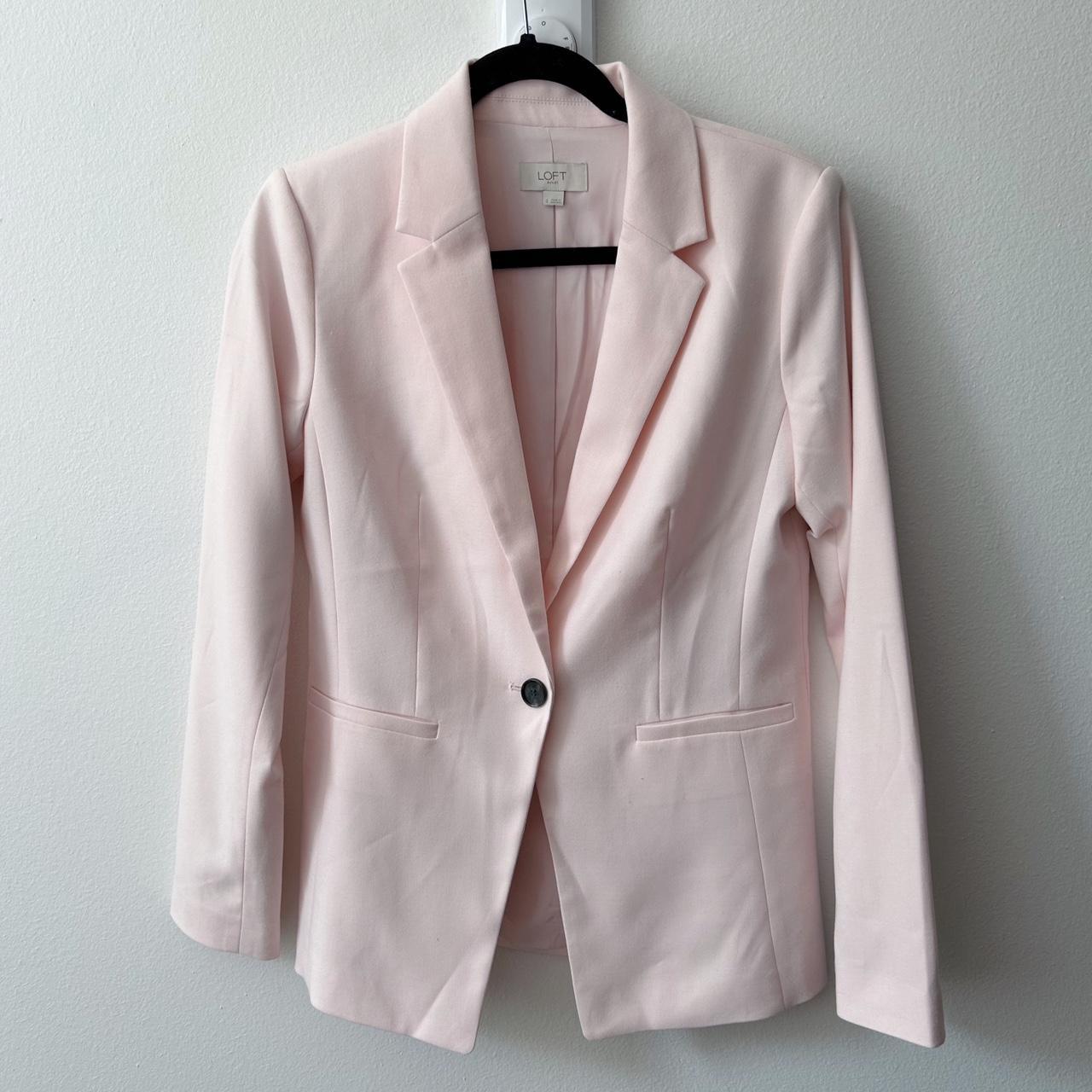 Light pink LOFT outlet blazer with one button and. Depop