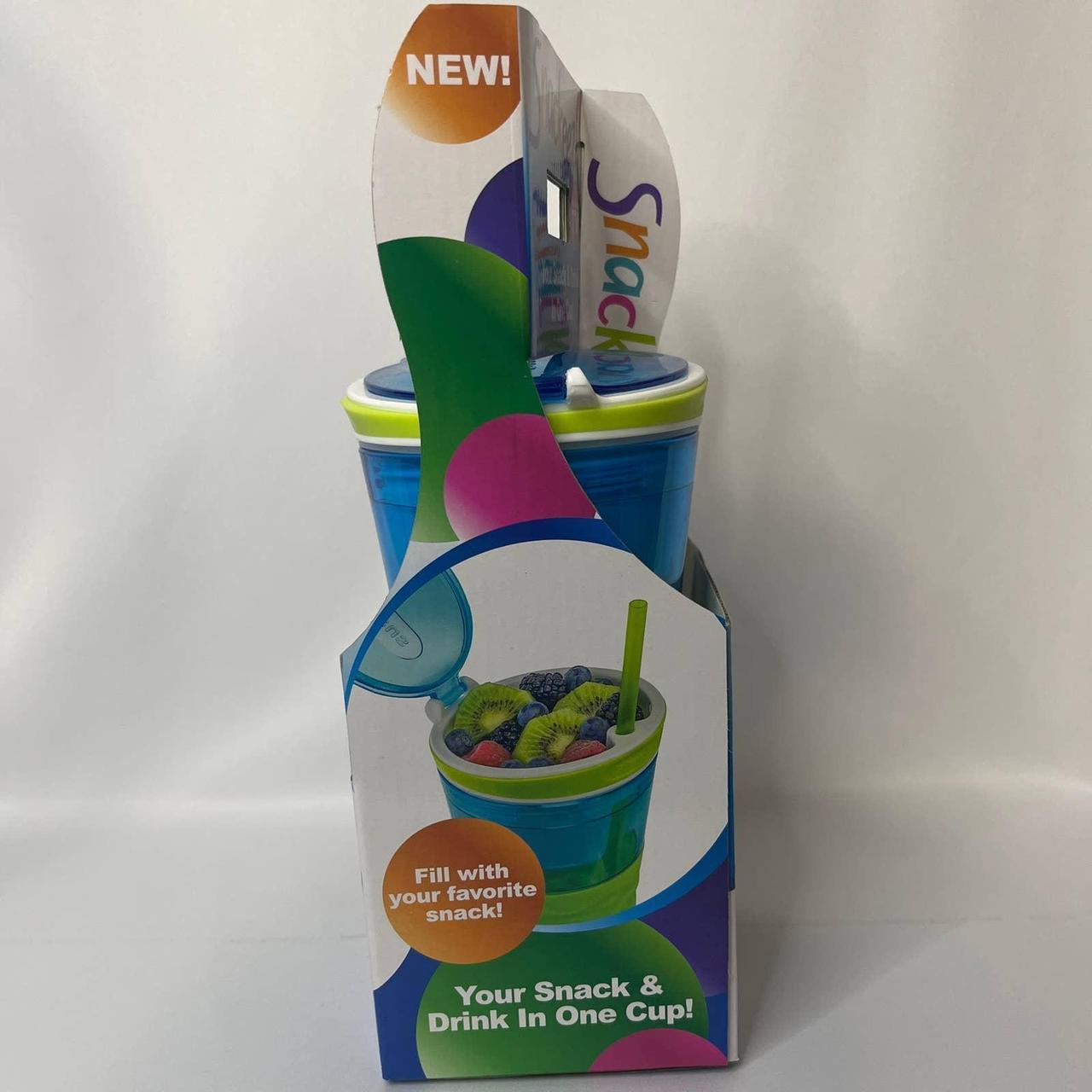 Snackeez 2 In 1 Drink And Snack Cup New In Box As Seen On Tv!! Blue & Green