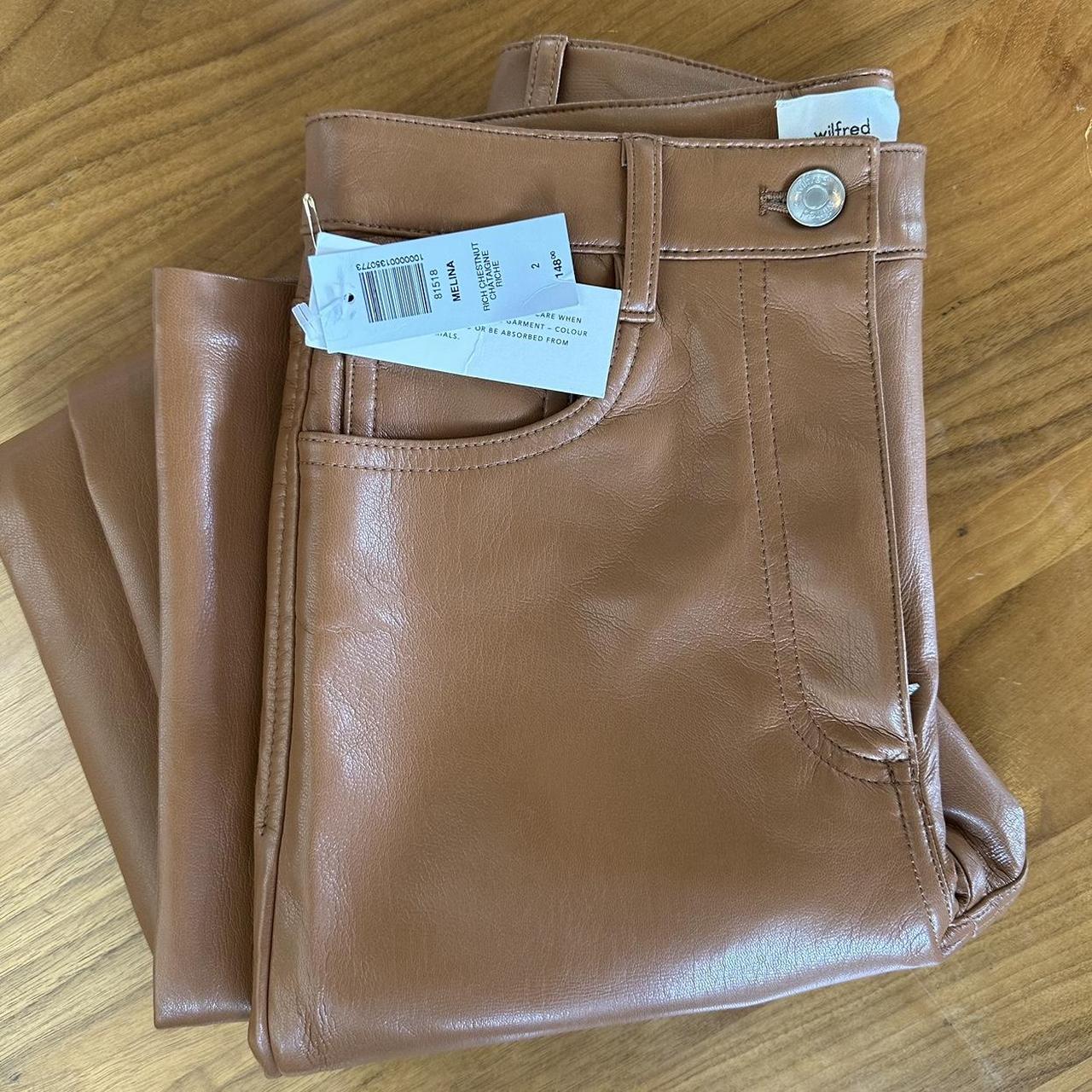 Aritzia Wilfred Melina Pant Size 8 in Cognac Brown NWT NEW