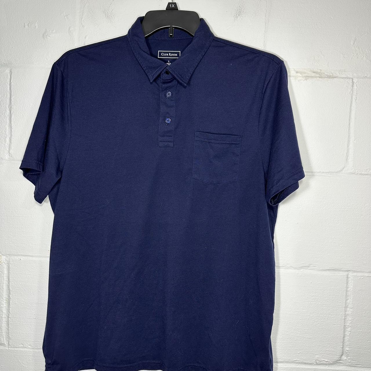 Like New Club Room Polo Shirt Navy Blue size... Depop