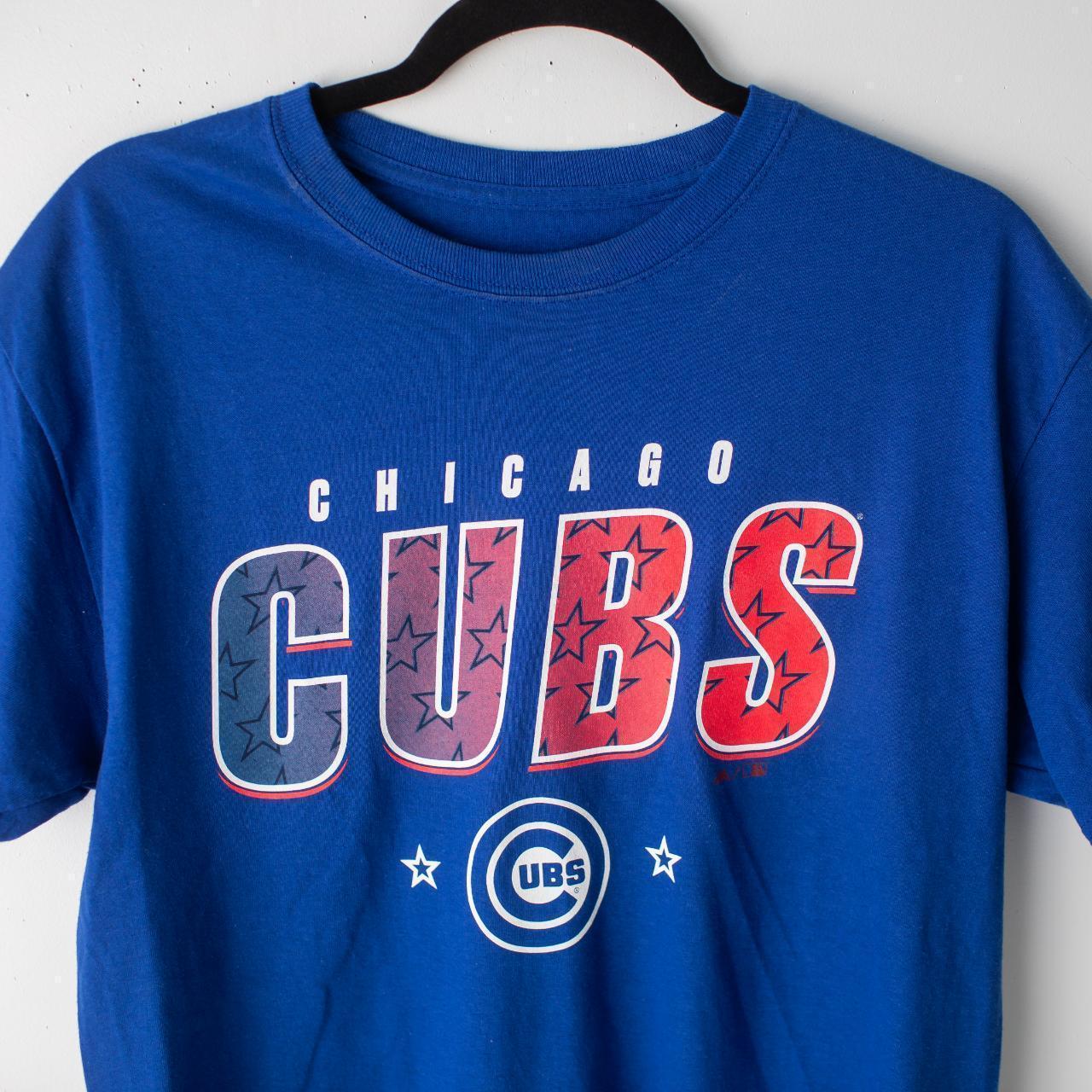 Majestic Mens Blue Chicago Cubs T-Shirt - Depop