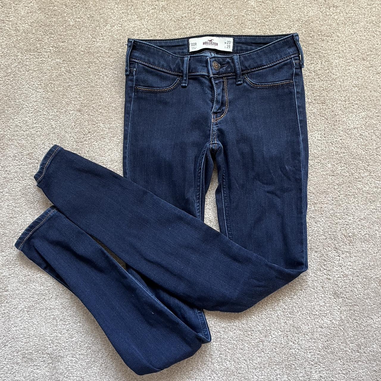Dark wash mid rise jeggings from Hollister! Size 00R - Depop