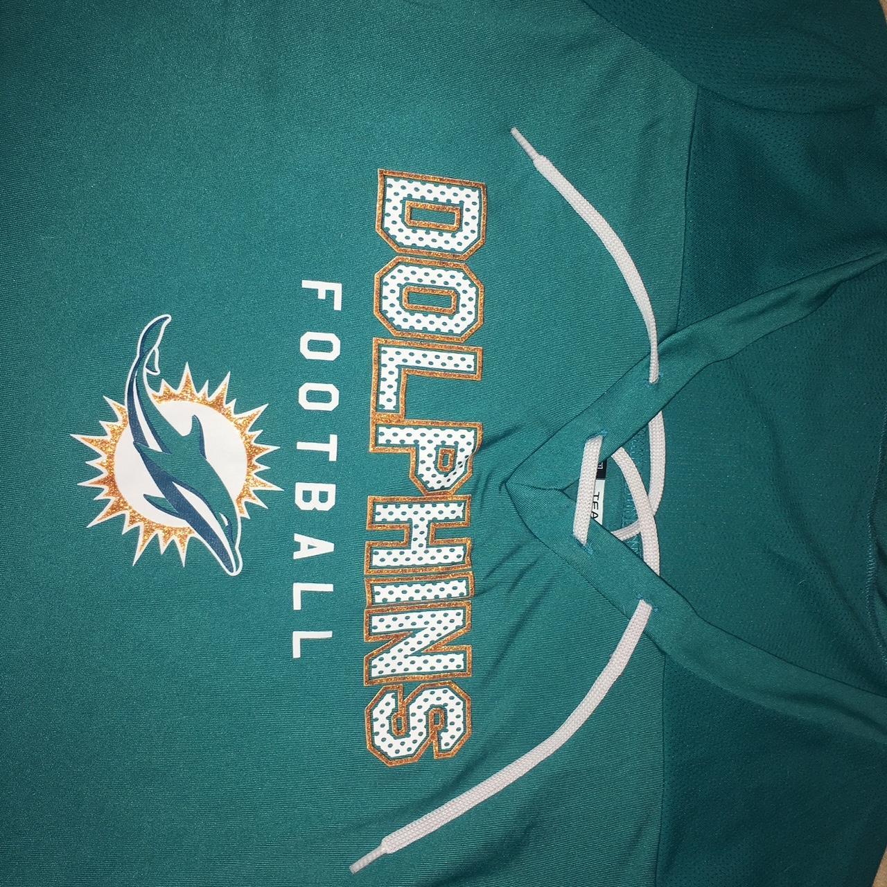 VTG WOMEN'S MIAMI DOLPHINS JERSEY White, green and - Depop