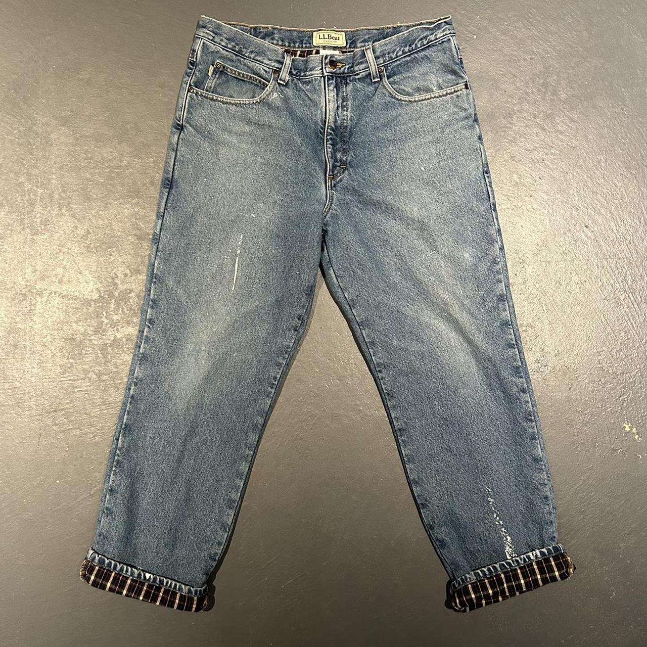 Vintage Ll Bean Flannel Lined Denim Jeans Painters Depop