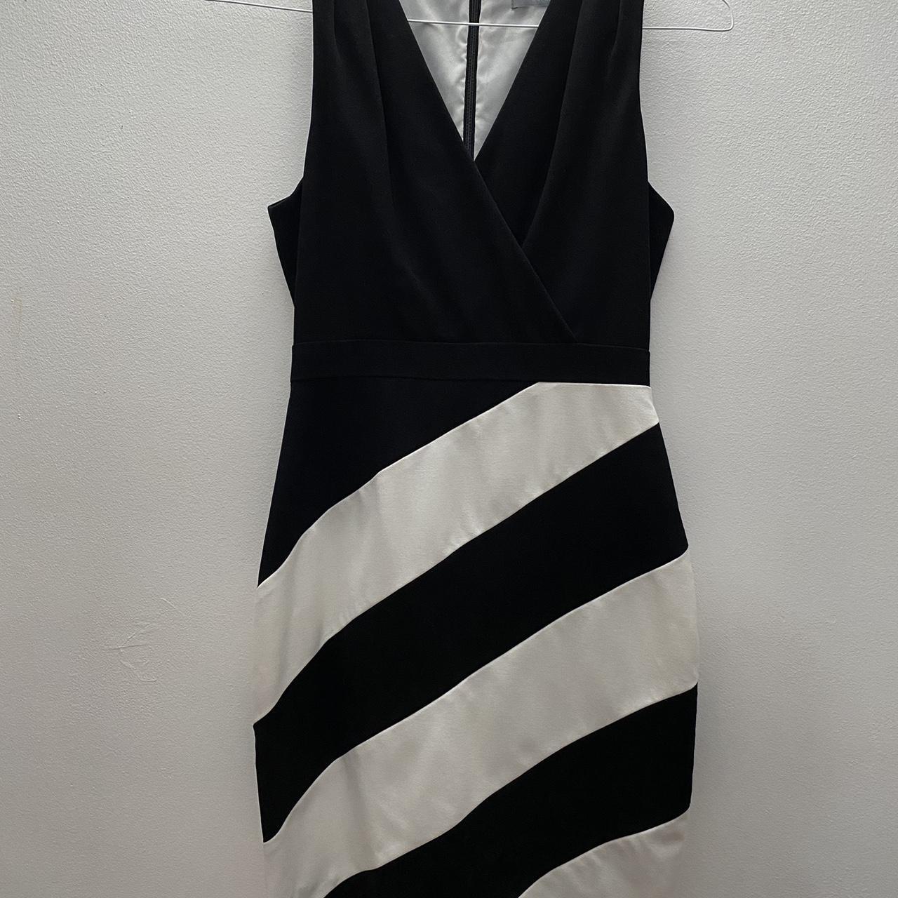 Marc New York Women's Black and White Dress | Depop