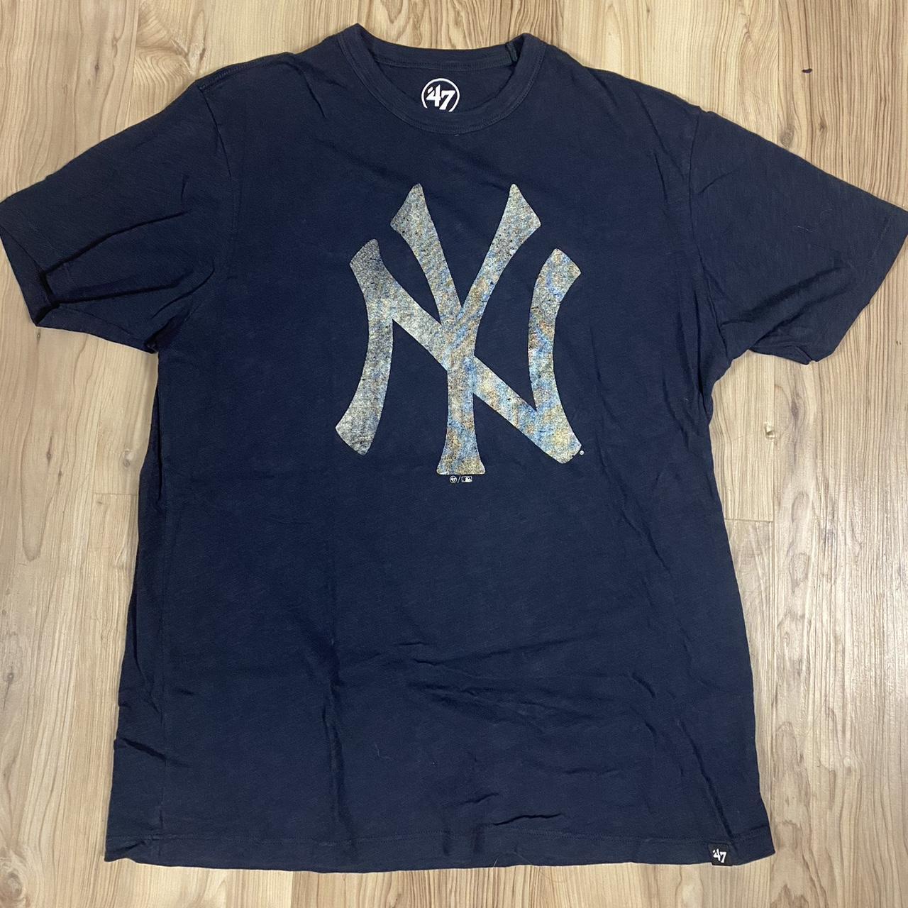 Navy Yankee T-Shirt Worn once Yankee symbol is all... - Depop