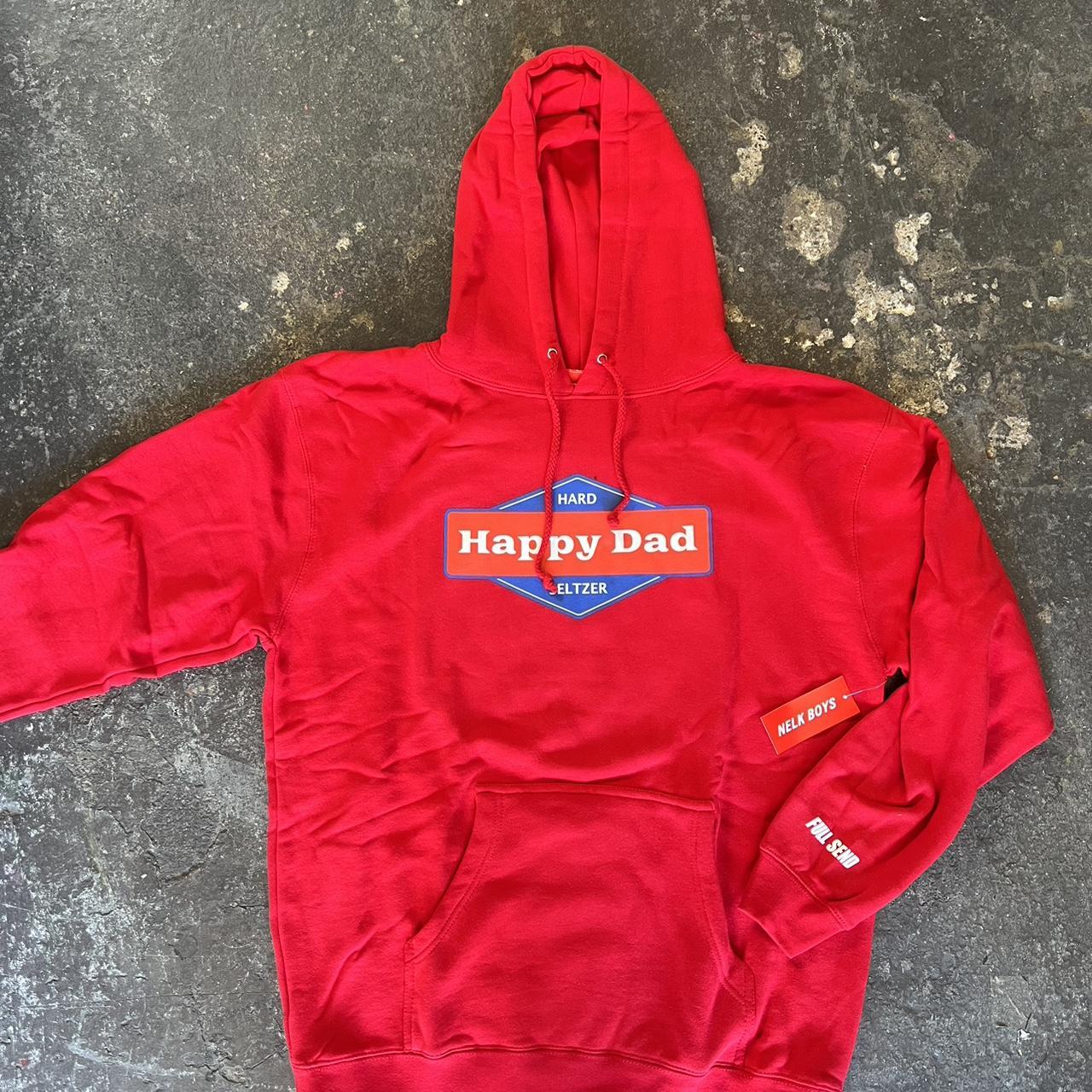 Red Happy Dad Nelk shops Boys Hoodie