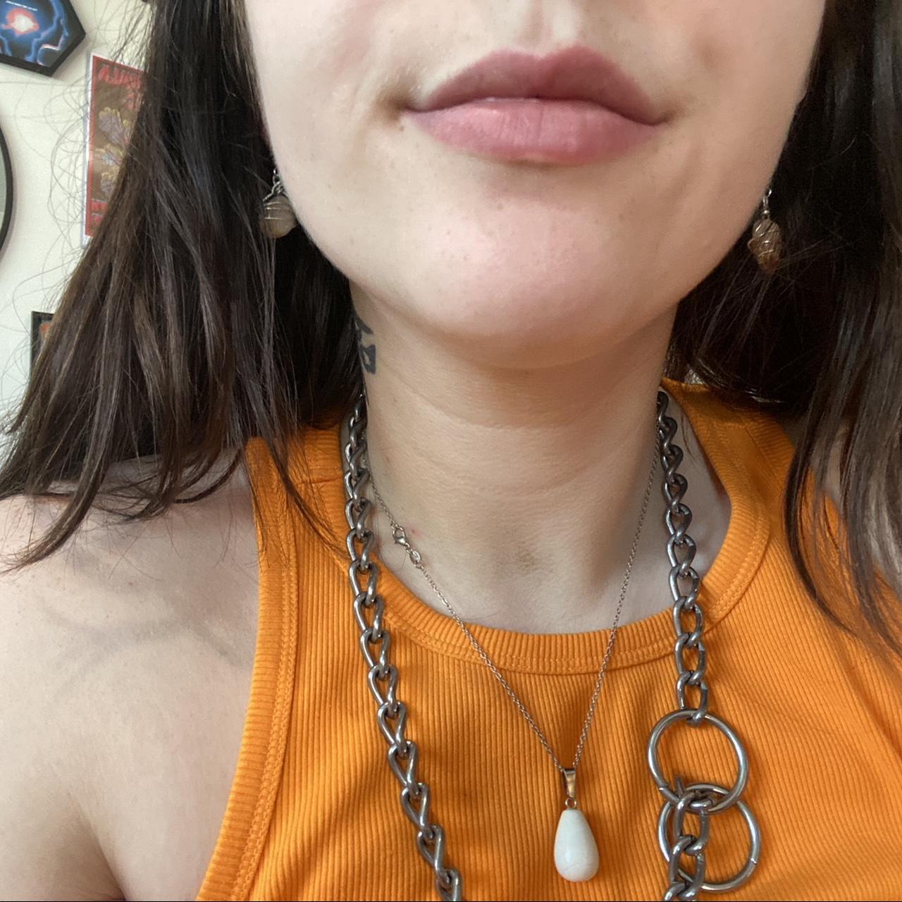 Citrine crystal cage necklace. Made with real - Depop