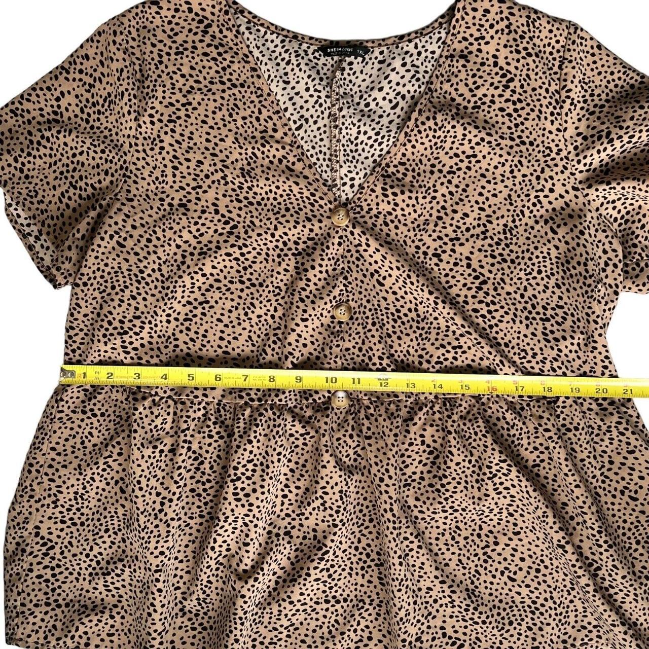 Shein Curve Women Top 1XL Animal Print Brown Black - Depop