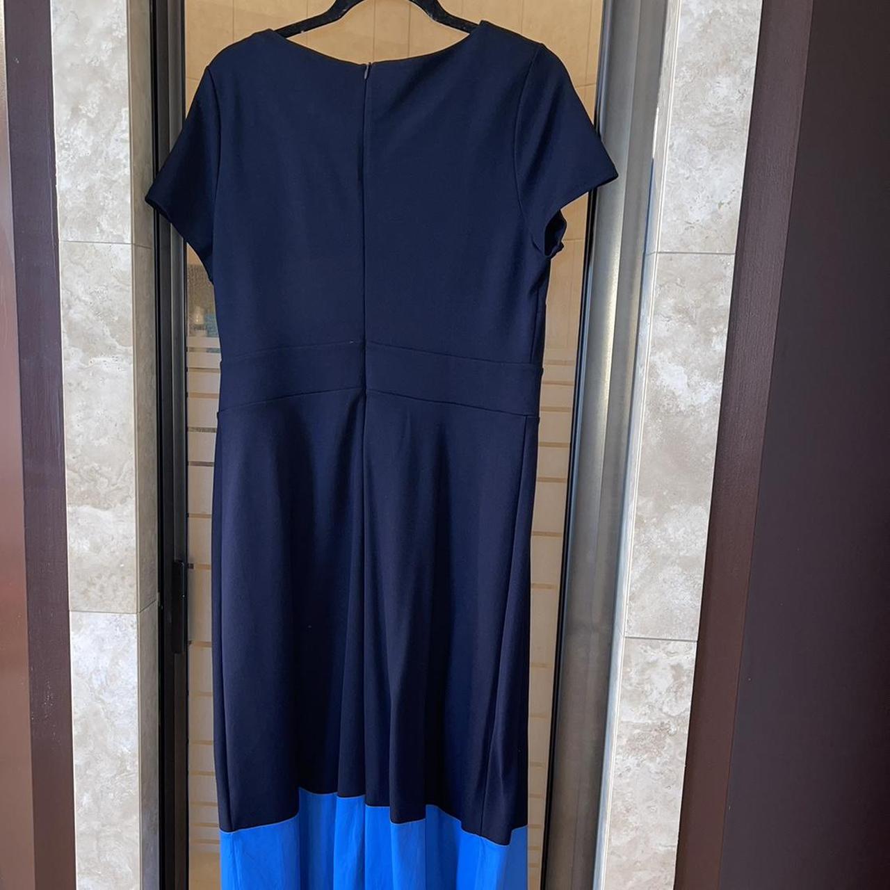 Hobbs Two Tone Blue Midi Dress From Hobbs Depop