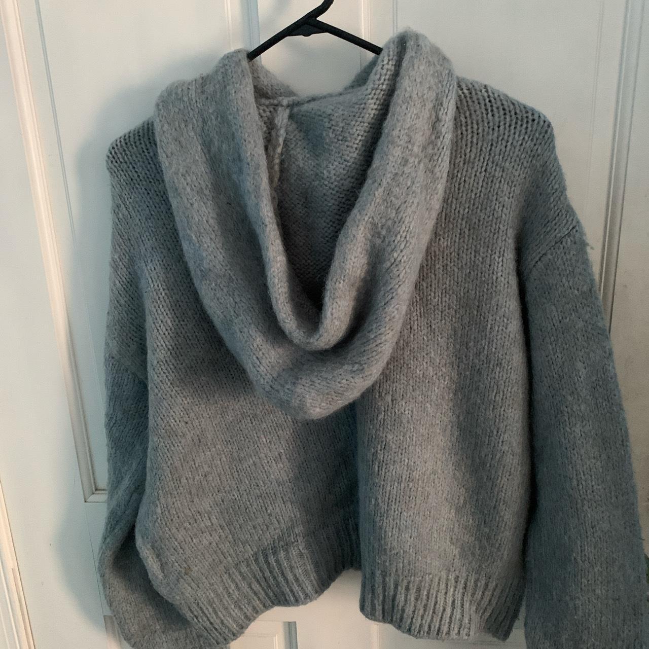 gray knit sweater -zara - worn 2 times - perfect... - Depop