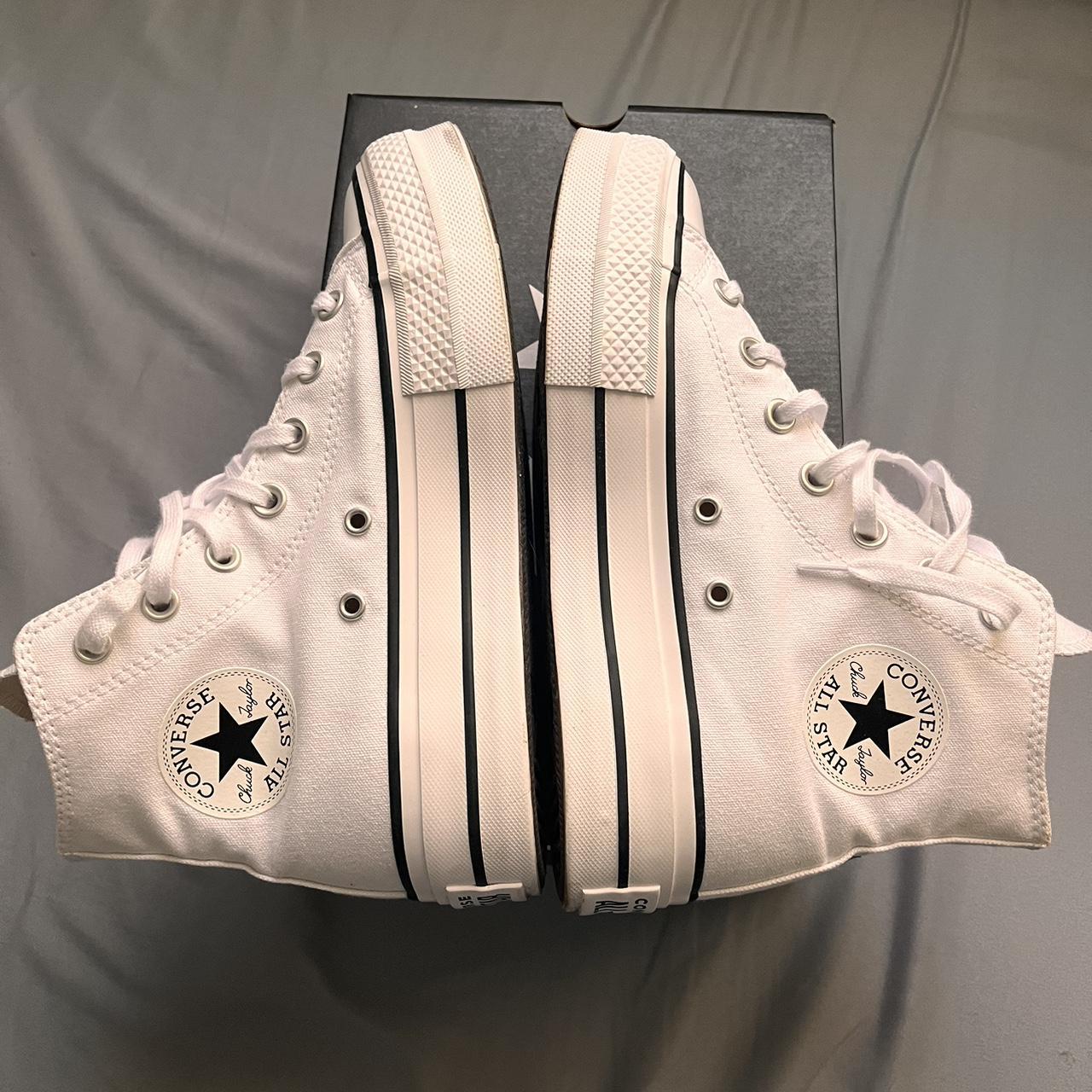 White converse platforms Depop