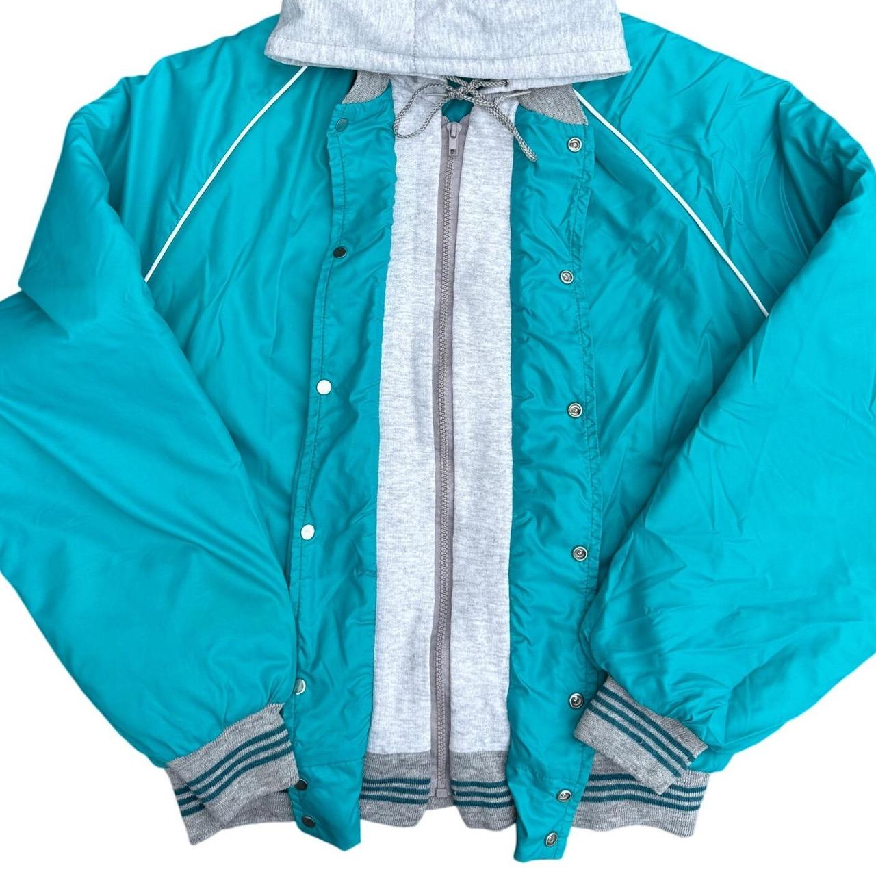 Preloved Men's Bomber Jacket - Blue/Grey - M – Vi… - image 4