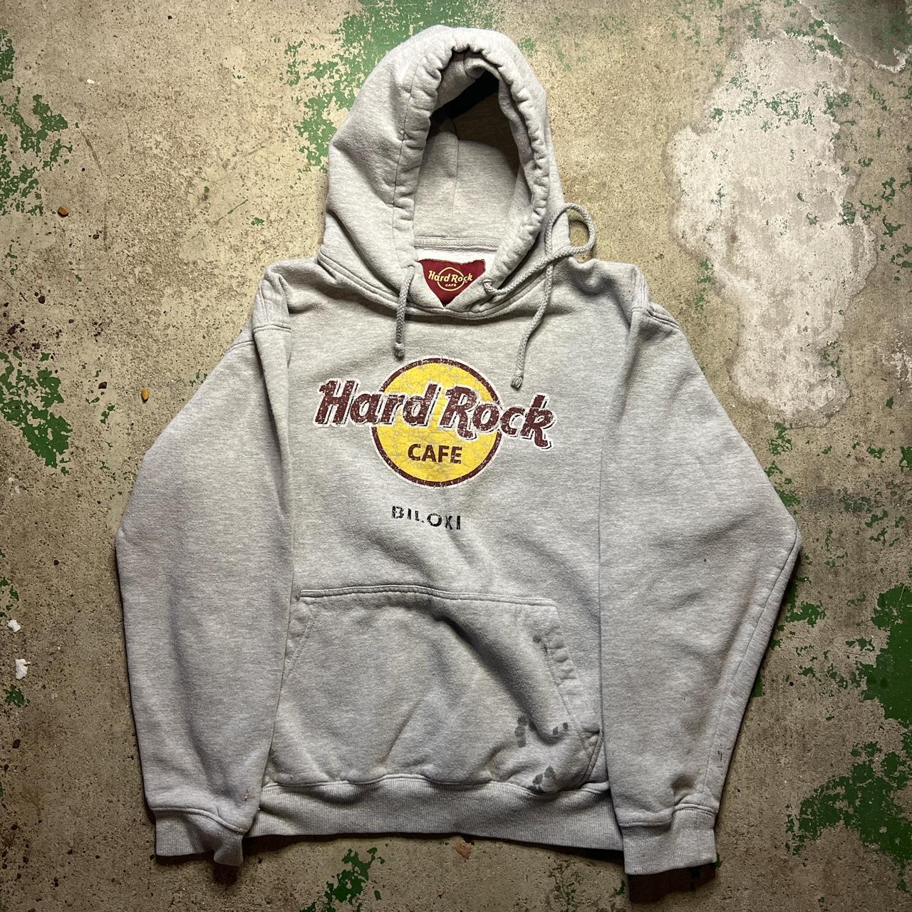 vintage hard rock hoodie size large but fits kinda... - Depop