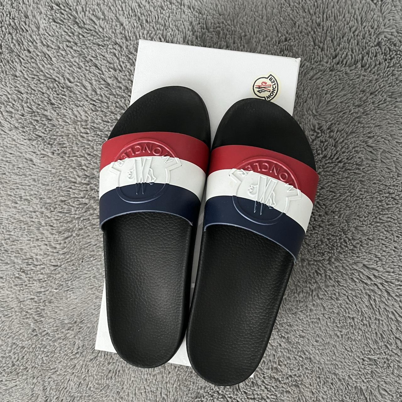 MONCLER - Men's Black Basile Sliders - Depop