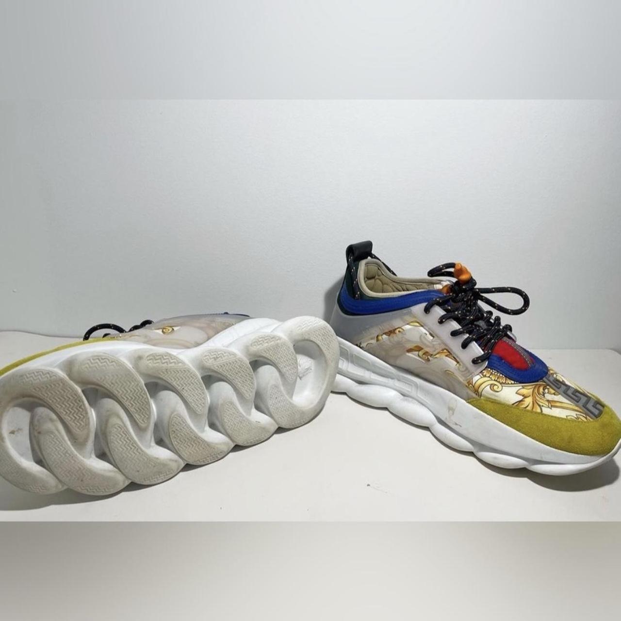 Versace, Shoes, Blue And Yellow Versace Shoes Chain Reactions