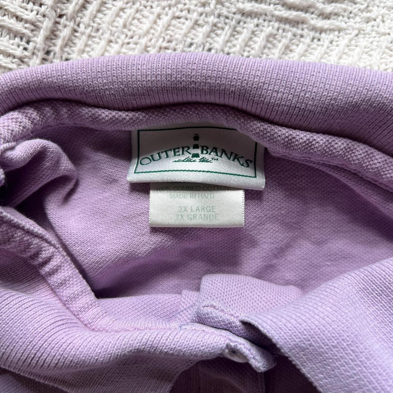 light purple polo shirt with embroidered logo! size... - Depop